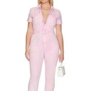 GOOD AMERICAN Utility Fit For Success Jumpsuit Pink Size 4 XL